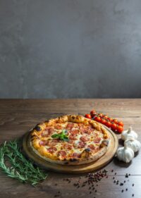 Delicious pizza, Traditional Italian pizza.